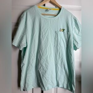 Bonobos Fielder Short Sleeve Pocket Tee Aqua Blue Graphic Shirt Size XL July 4th